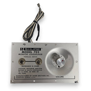 Volume / Connector Control Panel for Shure Model 702 Monitor Loudspeaker