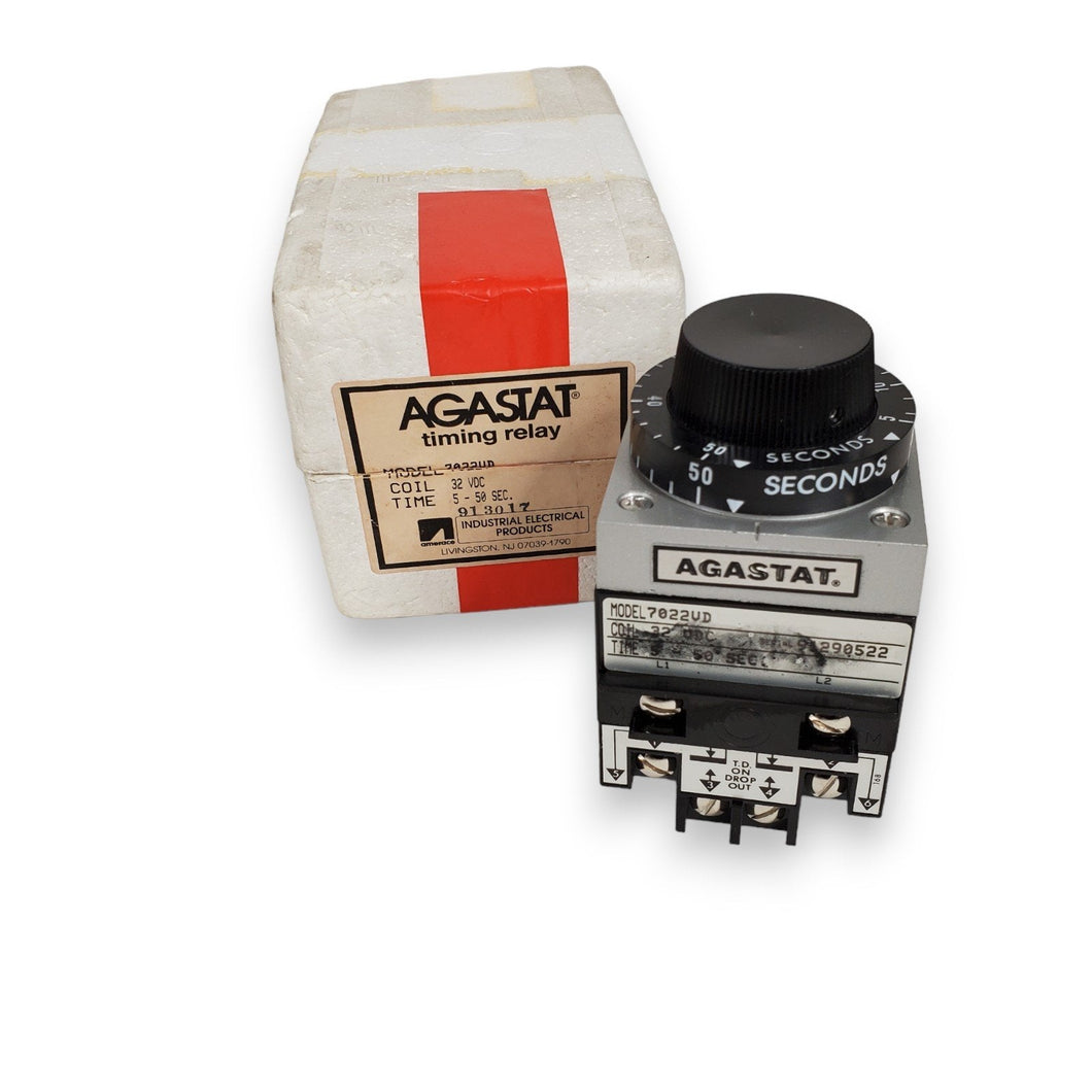 Agastat Model 7022VD Timing Delay Relay 32 VDC 5-50 Seconds