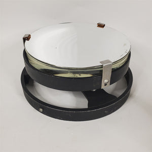Vtg Military 8 inch Pyrex Parabolic Mirror w/ Adjustable Spring-Loaded Base