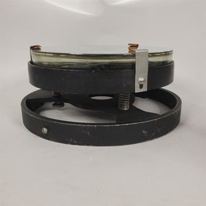 Vtg Military 8 inch Pyrex Parabolic Mirror w/ Adjustable Spring-Loaded Base