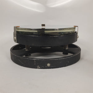 Vtg Military 8 inch Pyrex Parabolic Mirror w/ Adjustable Spring-Loaded Base