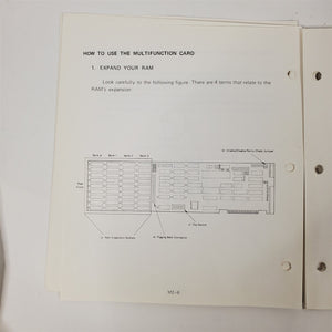 Vintage Rare Original Multifunction Card User's Manual COPAM Personal Computer