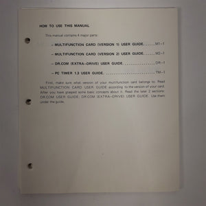 Vintage Rare Original Multifunction Card User's Manual COPAM Personal Computer