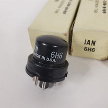 Load image into Gallery viewer, Lot of 3 GE JAN 6H6 Vintage Electron Vacuum Tubes Mil Std JAN6H6