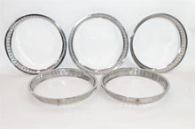 Load image into Gallery viewer, 14&quot; Inch Wheel Cover Trim Rings LOT of 5 Stainless Steel Unique Unknown Fitment