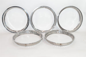 14" Inch Wheel Cover Trim Rings LOT of 5 Stainless Steel Unique Unknown Fitment